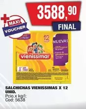 X$ - SALCHICHAS VIENISSIMAS X 12 UNID.
