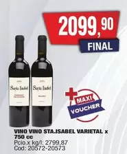 X$ - VINO STA.ISABEL VARIETAL X