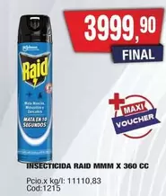 Raid - INSECTICIDA MMM X 360 CC