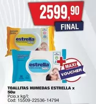 Estrella - TOALLITAS HUMEDAS x 50u