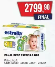 Estrella - PAÑAL BEBE REG