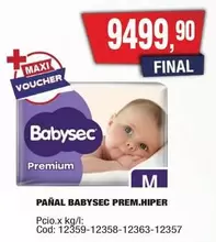 Babysec - PAÑAL PREM.HIPER