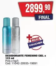 X$ - DESODORANTE FEMENINO CIEL X