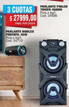 Noblex - TOWER 4500W, PORTATIL 45W