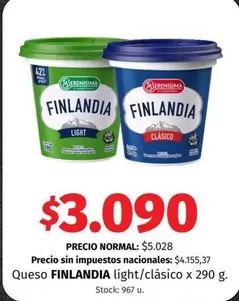 Finlandia - Queso FINLANDIA light/clásico