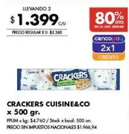 X$ - CRACKERS CUISINE&CO