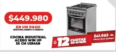 COCINA INDUSTRIAL ACERO WIN UP 55 CM USMAN