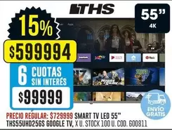 Google - SMART TV LED 55" THS55UHD256S GOOGLE TV