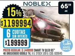 Noblex - SMART TV QLED 65" 4K DR65X9600 GOOGLE TV