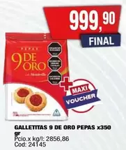 9 de oro - GALLETITAS 9 DE ORO PEPAS x350