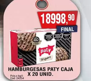 Paty - HAMBURGUESAS PATY CAJA