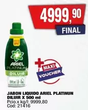 Ariel - JABON LIQUIDO PLATINUN DILUIR