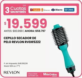 Revlon - CEPILLO SECADOR DE
PELO RVDR5222