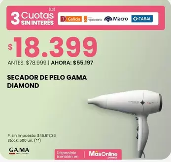GAMA - SECADOR DE PELO DIAMOND