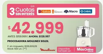 Moulinex - PROCESADORA SOLEIL