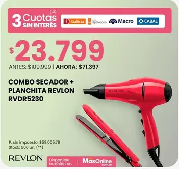 Revlon - COMBO SECADOR + PLANCHITA RVDR5230