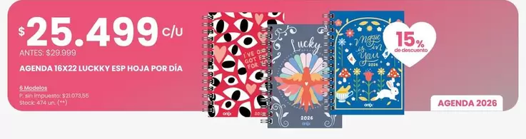 Magic - AGENDA TEXTIL LUCKXY ESP HOJA POR DIA