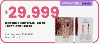 Mas - ONYX BODY SPLASH 200 ML + BODY LOTION 200 ML