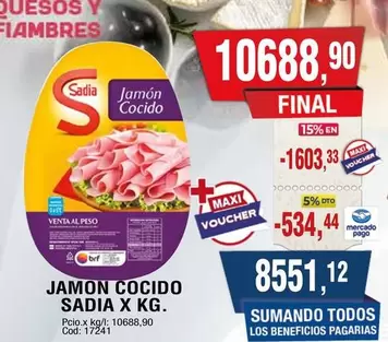 Sadia - JAMON COCIDO X KG.