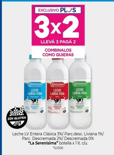 vida - Leche LV Entera Clásica 3%/Parc.desc. Liviana 1%/ Parc. Descremada 2%/ Descremada 0%