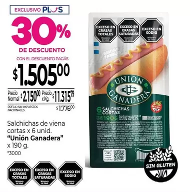 X$ - Salchichas de viena cortas x 6 unid.