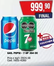 Pepsi - PEPSI - 7 UP 354 CC