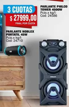 Noblex - TOWER 4500W, PORTATIL 45W