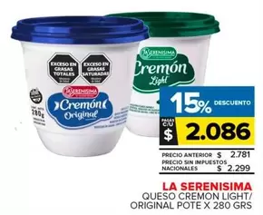 La Serenísima - Queso Cremon Light/Original Pote