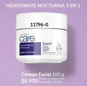 Avon - HIDRATANTE NOCTURNA 5 EN 1