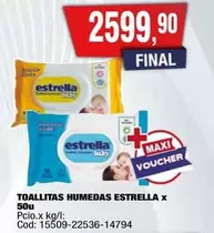 Estrella - TOALLITAS HUMEDAS ESTRELLA x 50u