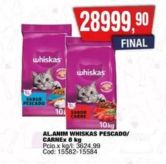 Whiskas - WHISKAS PESCADO/ CARNEX 8 kg