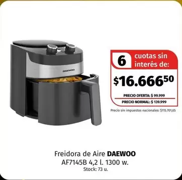 Daewoo - Freidora de Aire AF7145B