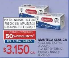 La Serenísima - MANTECA CLÁSICA