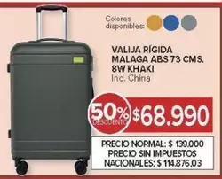 VALIJA RÍGIDA MALAGA ABS 73 CMS. 8W KHAKI