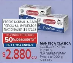 La Serenísima - MANTECA CLÁSICA