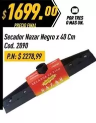 Negro - Secador  x 40 Cm Cod. 2090