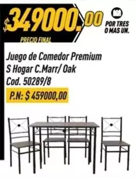Premium - Juego de Comedor  S Hogar C.Marr/Oak Cod. 50289/8