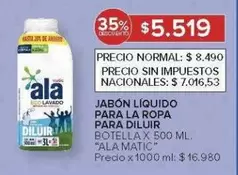 Ala - JABÓN LIQUIDO PARA LA ROPA PARA DILUIR