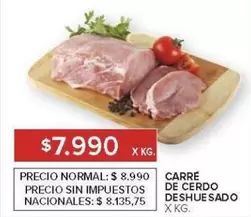 X$ - CARRE DE CERDO DESHUESADO