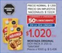 Savora - MOSTAZA ORIGINAL