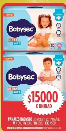 Babysec - PAÑALES ULTRASOFT, VS TAMAÑOS
