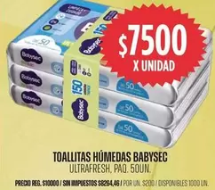 Babysec - TOALLITAS HÚMEDAS