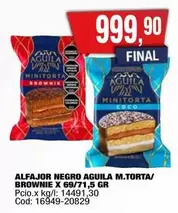 Aguila - ALFAJOR NEGRO M.TORTA/ BROWNIE