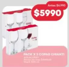 PACK X 3 COPAS CHIANTI