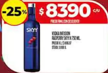 Skyy - VODKA INFUSION RASPERRY SKYYX 750 ML