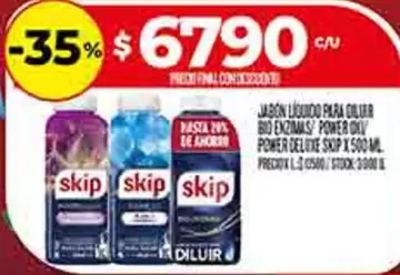 Skip - JABON LIQUIDO PARA DILUIR BIO ENZIMAS POWER OKU POWER DELUXE X 500ML