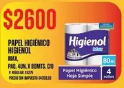 Higienol - PAPEL HIGIÉNICO