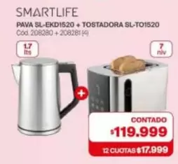 Smartlife - PAVA SL-EKD1520 + TOSTADORA SL-TO1520