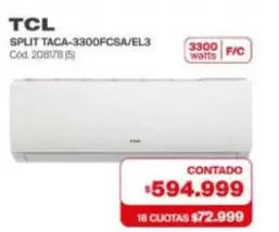 TCL - SPLIT TACA-3300FCSA/EL3