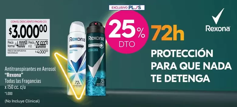 Rexona - Antitranspirantes en Aerosol